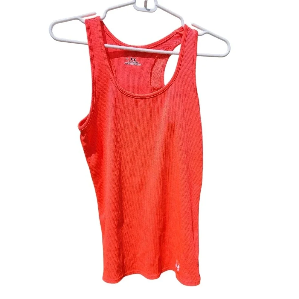 Under Armour Women's Tank Top HeatGear Orange Women's Size Medium - Picture 2 of 4